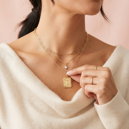 The Blush Chain Initial Layer Necklace