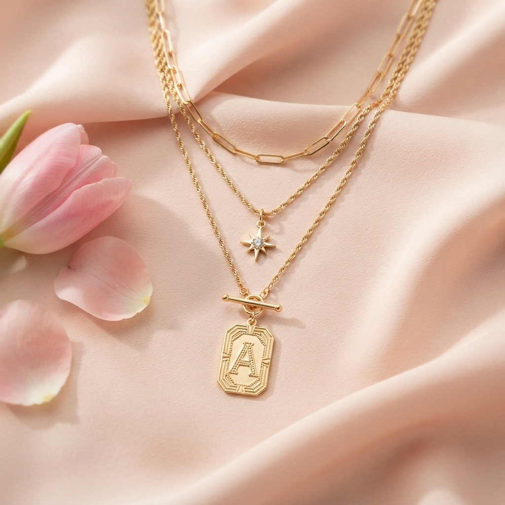 The Blush Chain Initial Layer Necklace