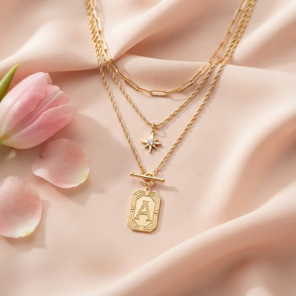 The Blush Chain Initial Layer Necklace