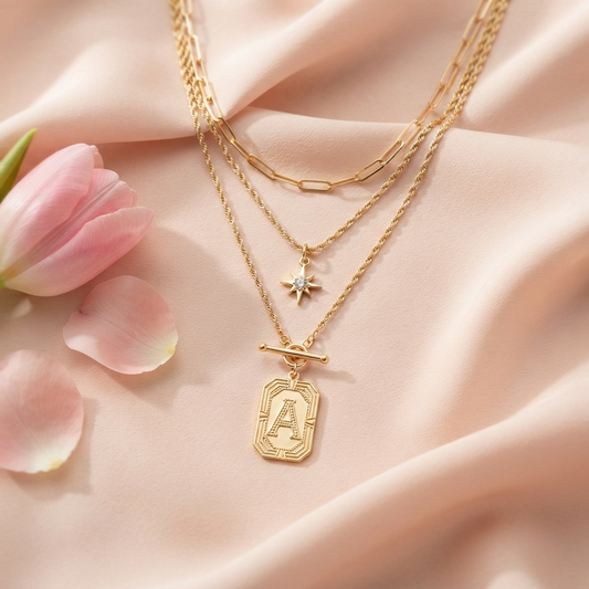 The Blush Chain Initial Layer Necklace
